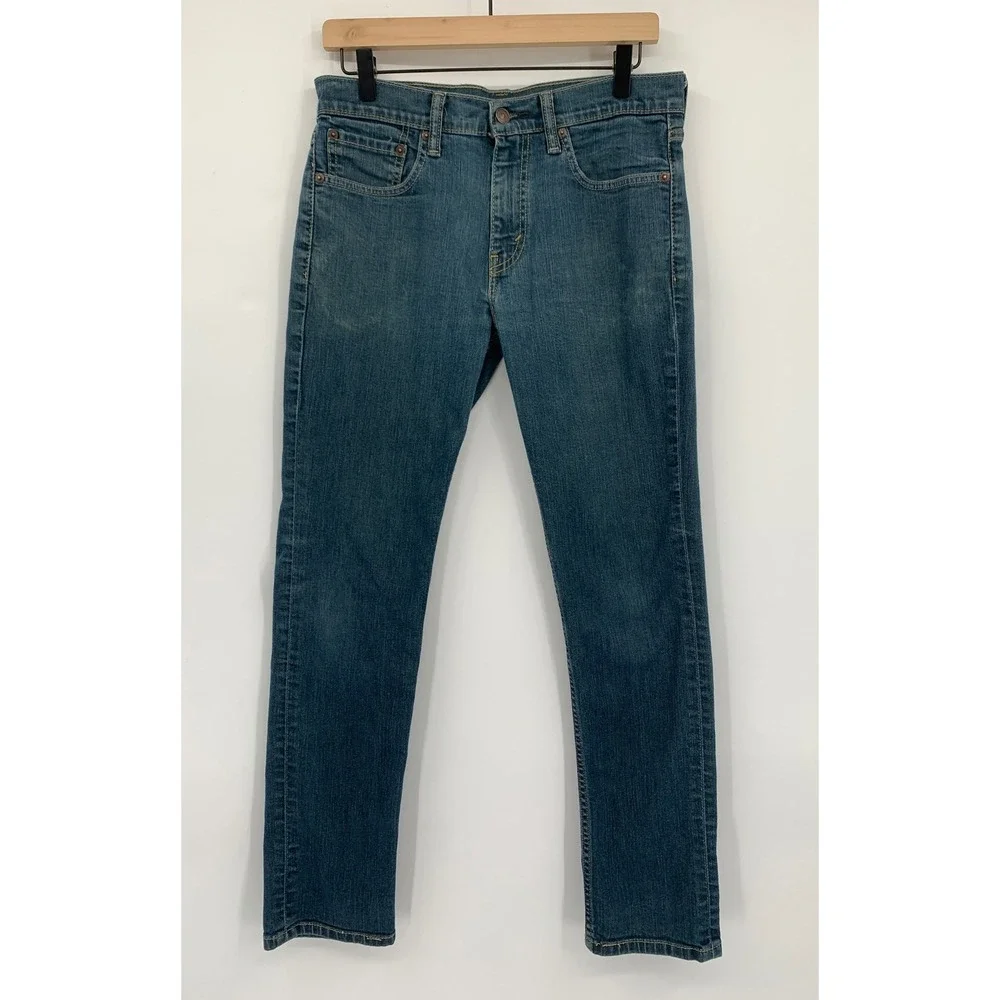 Vintage Levis 511 Jeans Mens 32x30 Blue Slim Fade Y2K Denim Pants (Tag 32x32)
